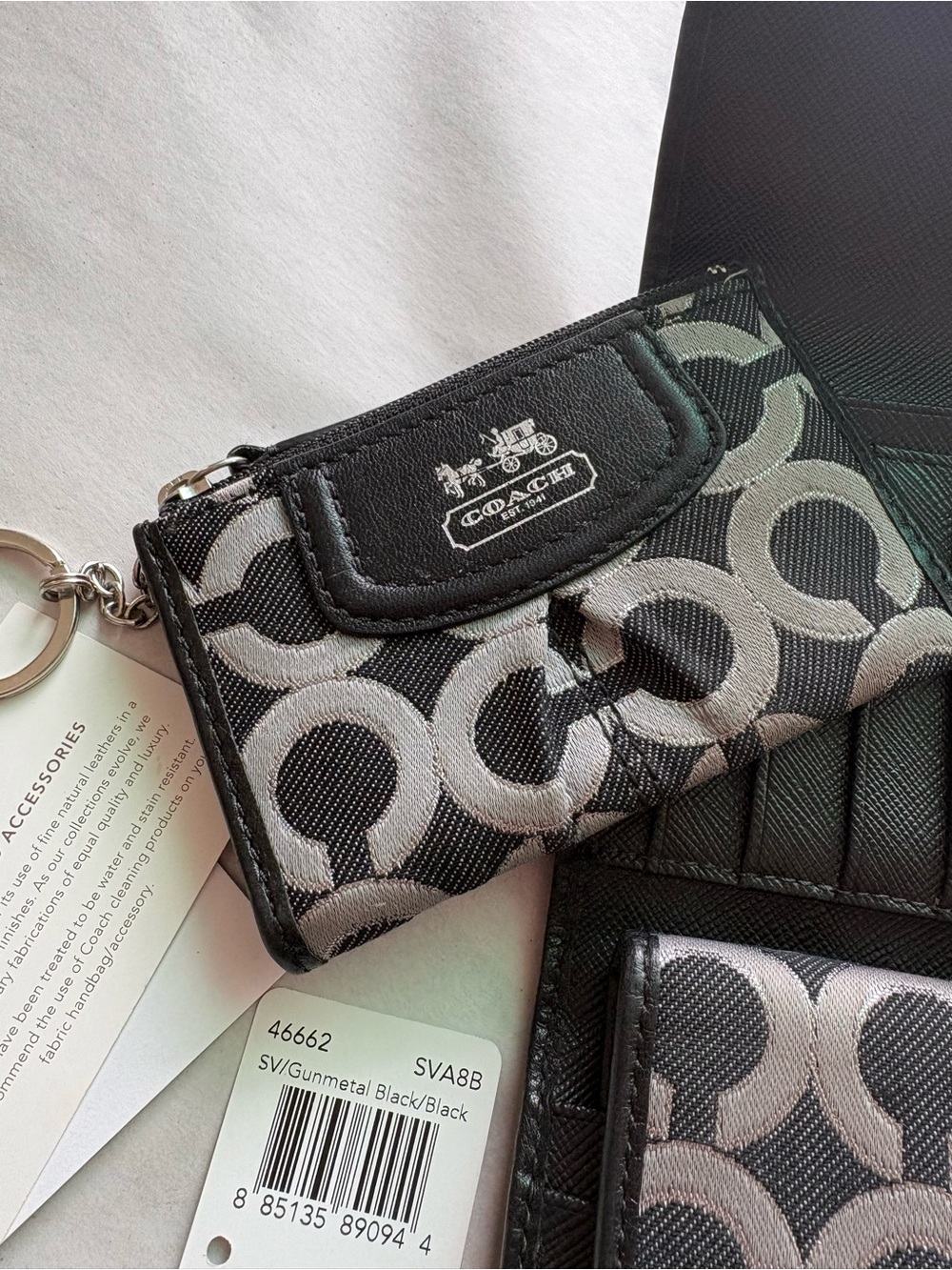 NWT Coach SET Madison Op Art Lurex Checkbook Wallet & Mini Skinny Rare Bundle - Picture 10 of 16